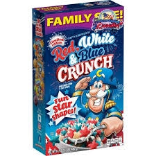 Cereal red White and Blue. Capitán Crunch