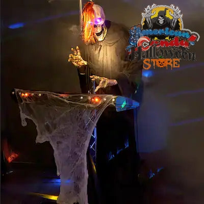 Haunted Living 6-ft Bluetooth Reaper Band LED Keyboard Player Animatronic