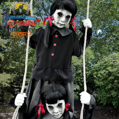 Haunted Living 6-ft Laughing Swinging Ghoulish Twins Animatronic