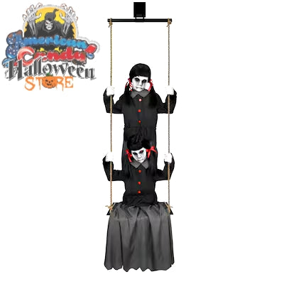 Haunted Living 6-ft Laughing Swinging Ghoulish Twins Animatronic